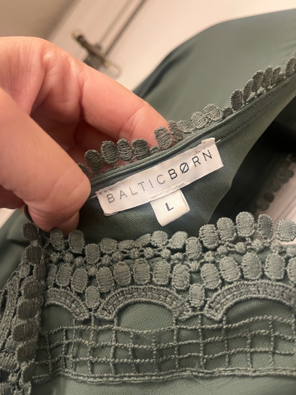Baltic Born Sage Green Lace-Trim Blouse - Picture 4 of 4